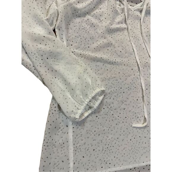 Anthropologie Dylan white eyelet blouse sz M - Picture 8 of 9